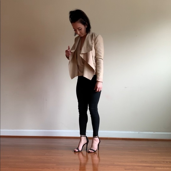 Trouve Leather/suede jacket/cardigan (petite) - Picture 3 of 8